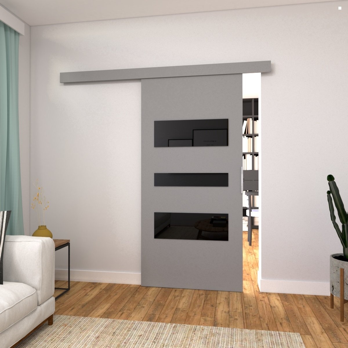 Drzwi Przesuwne Drzwi przesuwne C90 96x205 Szare