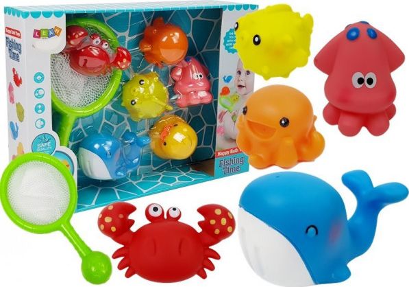 Lean Sport Zestaw do Kąpieli Zwierzątka Wodne Siatka Delfin Krab