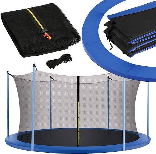 Springos Osłona na sprężyny z siatką do trampoliny wewnętrzną 10FT 300/305/312 cm niebieska UNIWERSALNY
