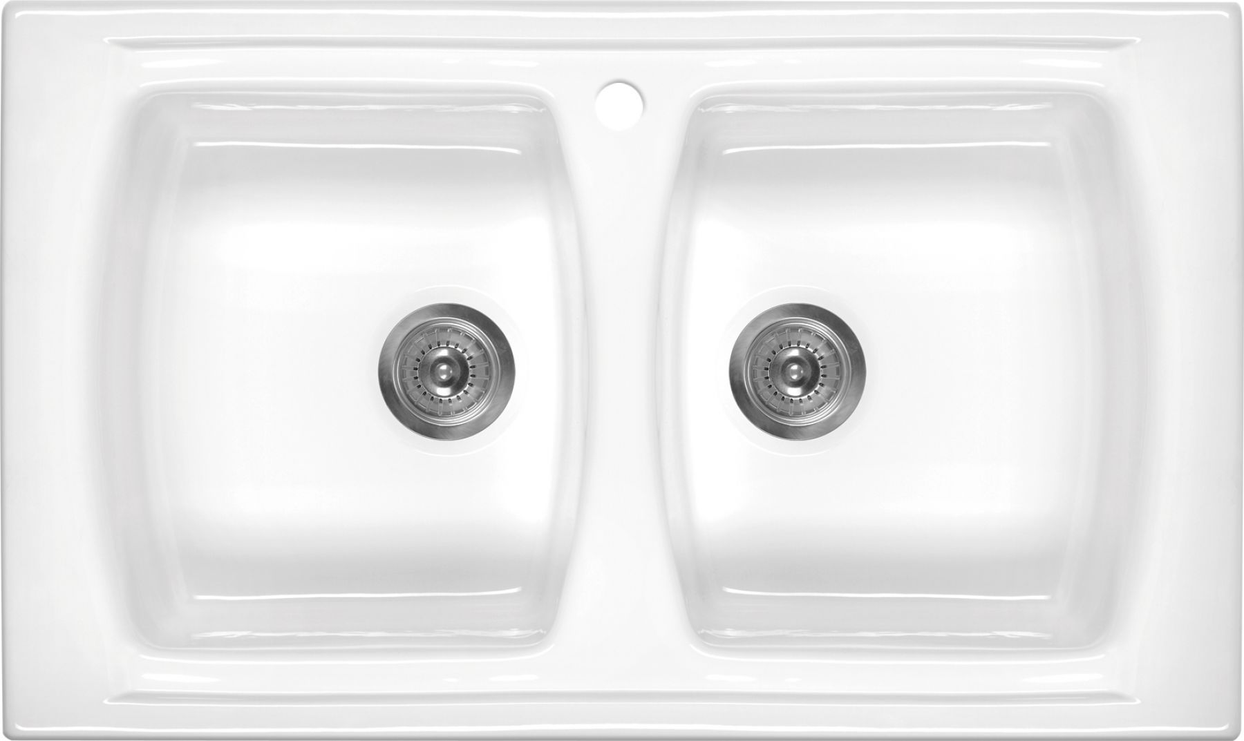 Zlewozmywak Deante Zlewozmywak 2-komorowy Lusitano bez ociekacza 50 x 86cm biały (ZCL_620N)
