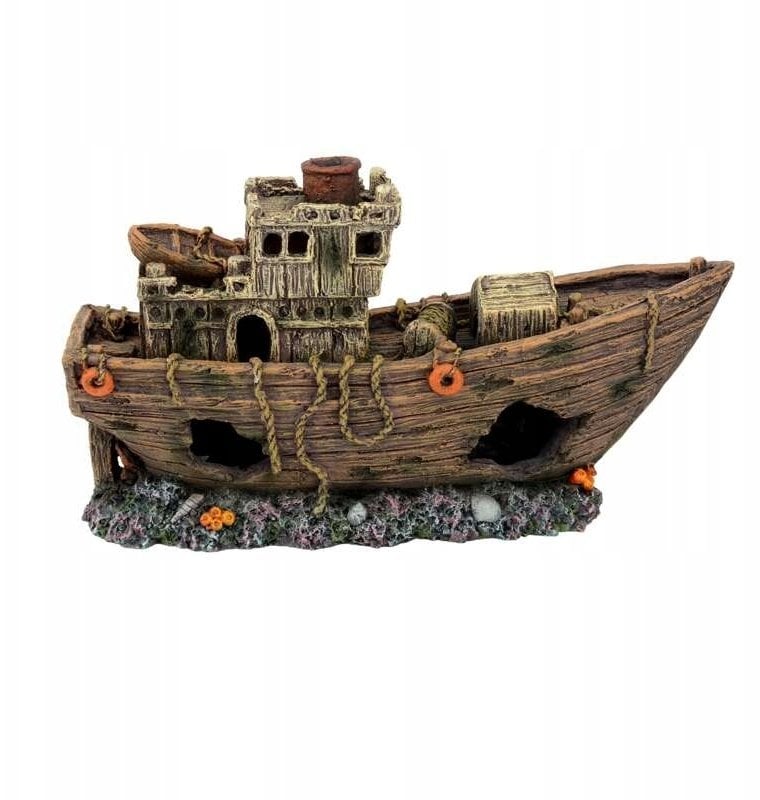 Terra Natura Aqua Dekoracja akwarystyczna wrak statku duży 29cm