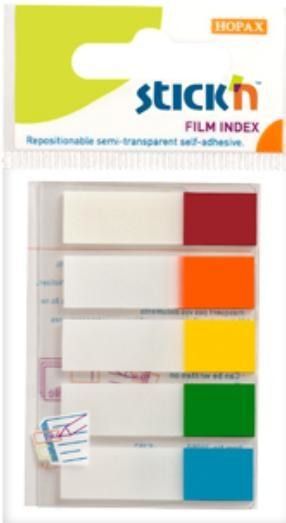 Stickn Zakładki indeksujące samoprzylepne mix 5 kol. neon (155295)