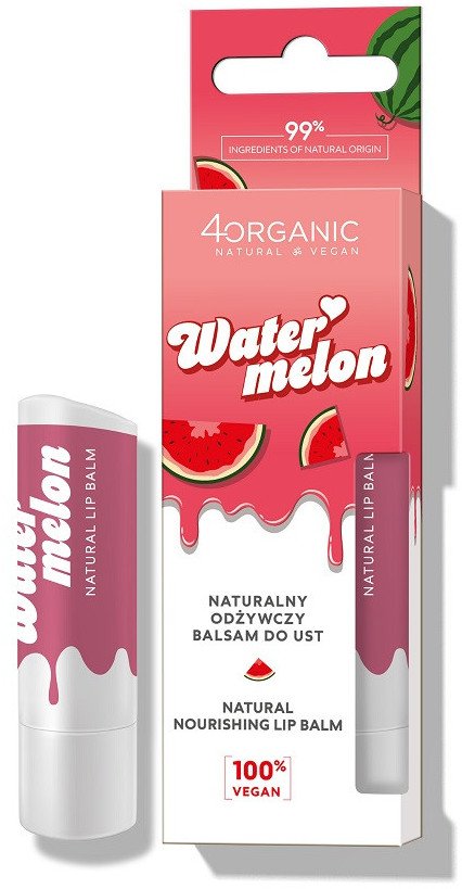 4organic Naturalny odżywczy balsam do ust Watermelon 5g