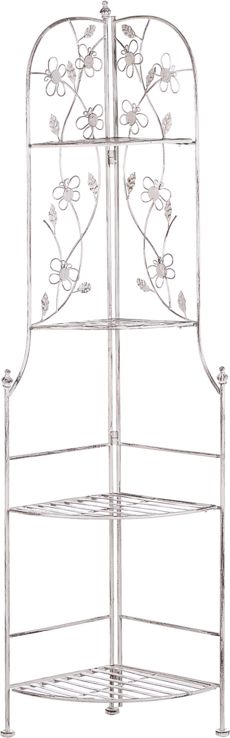 Beliani Regał narożny Biella 4 półki biały