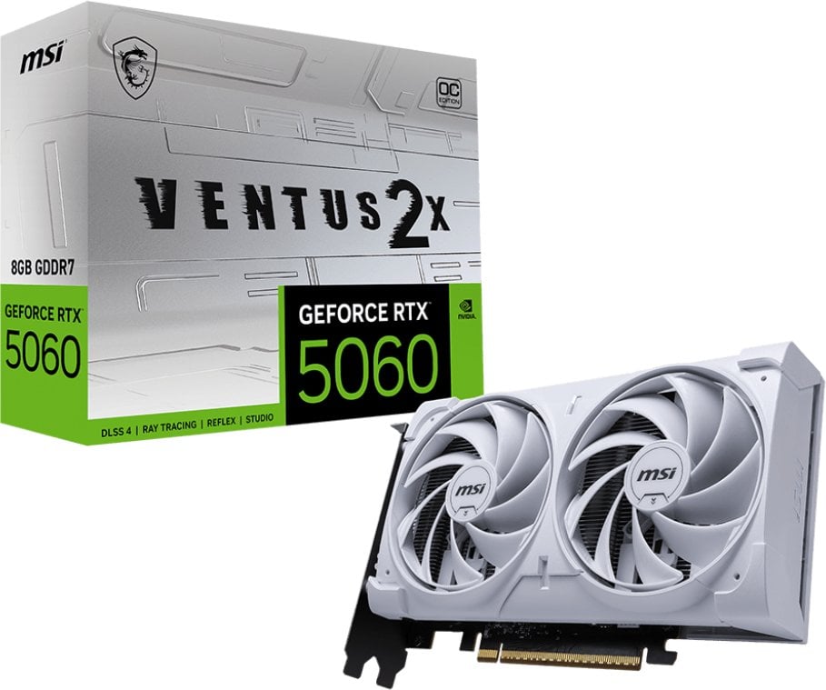 Karta graficzna MSI GeForce RTX 5060 Ventus 2X OC White 8GB GDDR7 DLSS4
