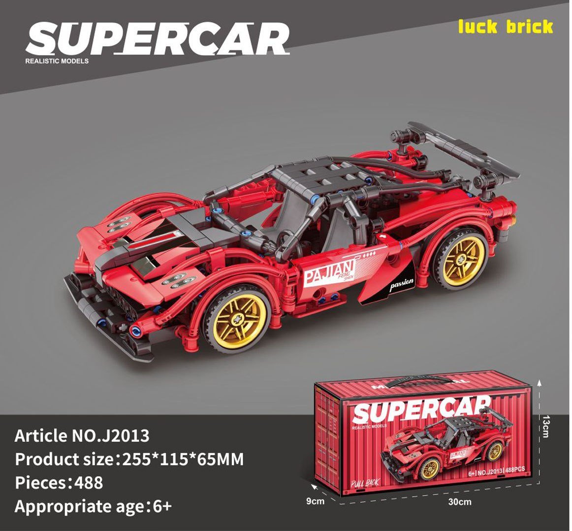 Zestaw Klocków Auto Sportowe Czerwone 482el. EDUKAMP