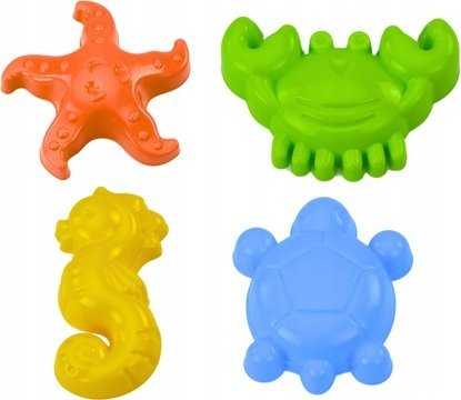 Hemar Foremki Morskie Do Piasku 4 Sztuki Krab Żółw Rozgwiazda Konik Żółty Zielony