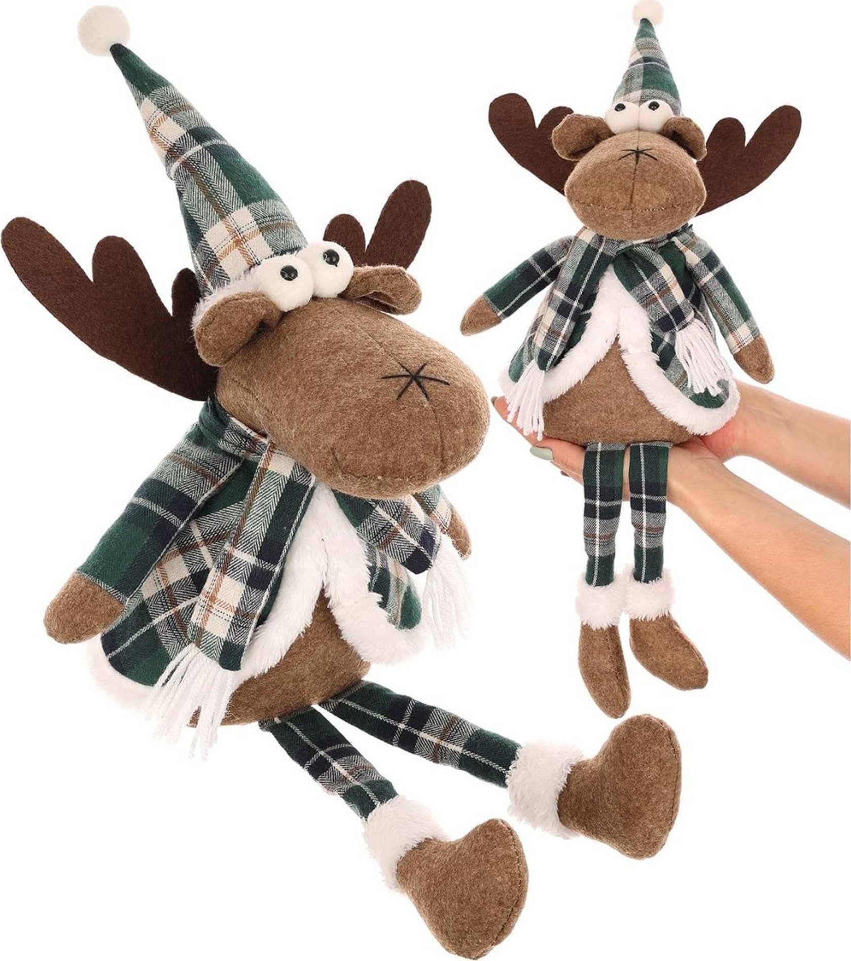 RENIFER DEKORACYJNY BRĄZOWY 35+20CM