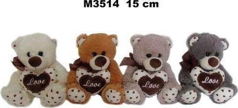 Miś z sercem 15cm MIX