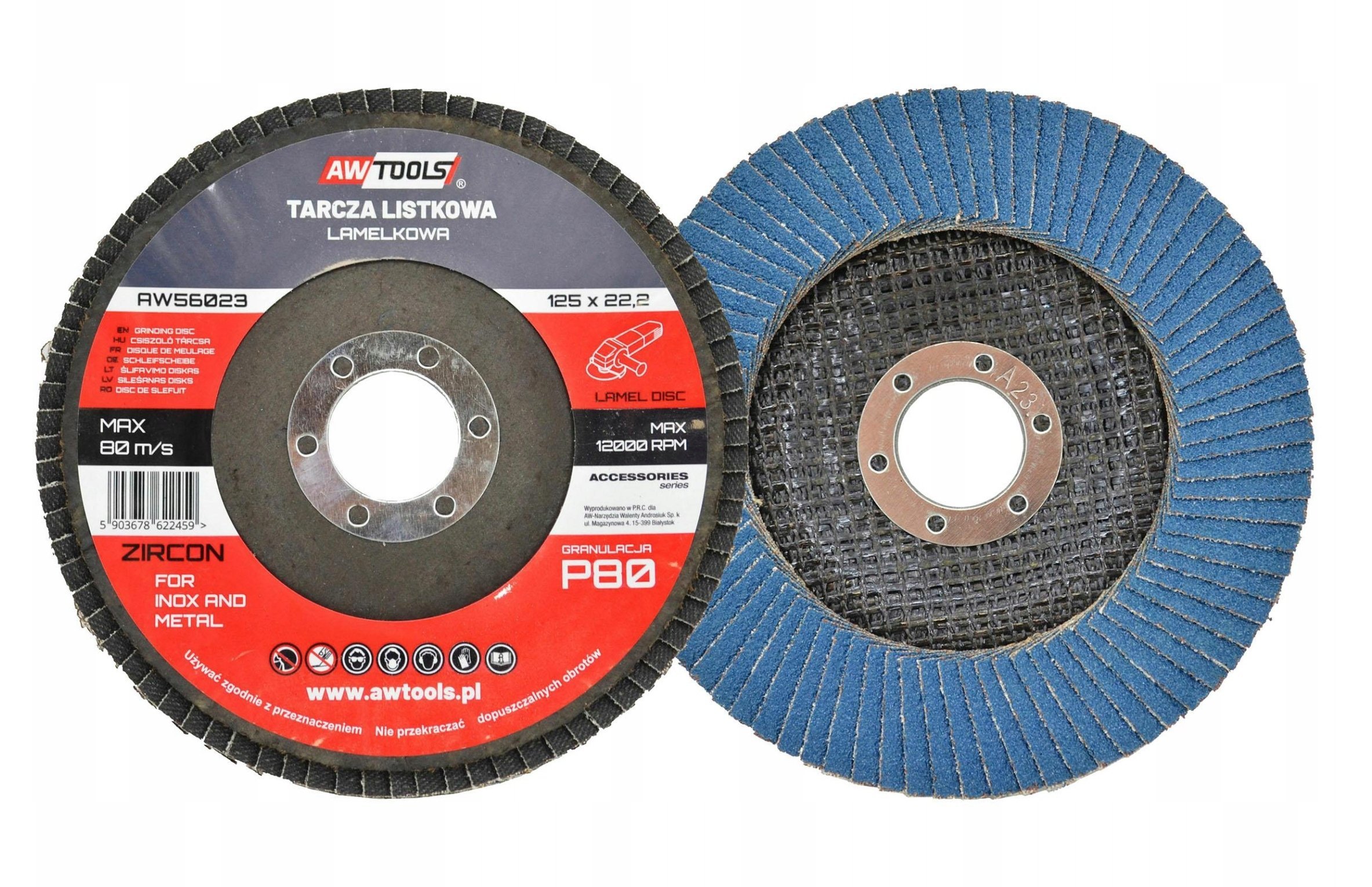 AWTOOLS ŚCIERNICA LISTKOWA 125 P150 INOX METAL CYRKONOWA