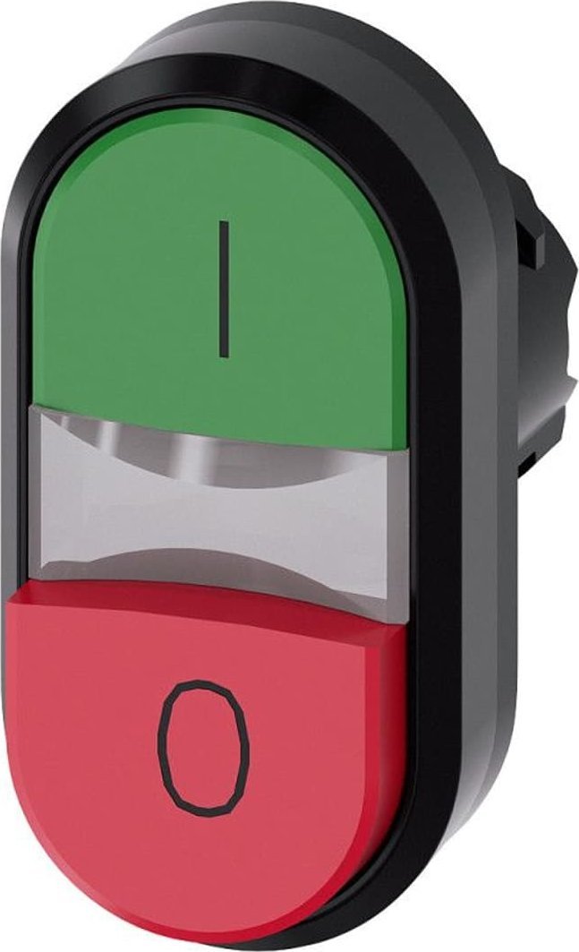 Siemens Przycisk podświetlany podwójny 22mm okrągły tworzywo zielony i czerwony o Przyciski płask/wys 3SU1001-3BB42-0AK0