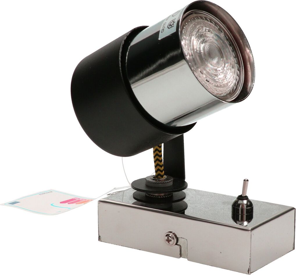 Kinkiet VITALUX Lampa ścienna kinkiet VERDI-1 czarny chrom żółty GU10 Vitalux