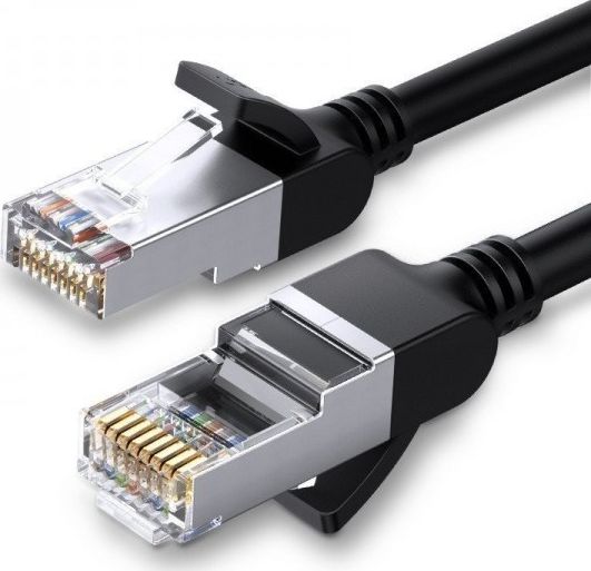 Ugreen Kabel sieciowy UGREEN z metalowymi wtyczkami, Ethernet RJ45, Cat.6, UTP, 0,5m (czarny)