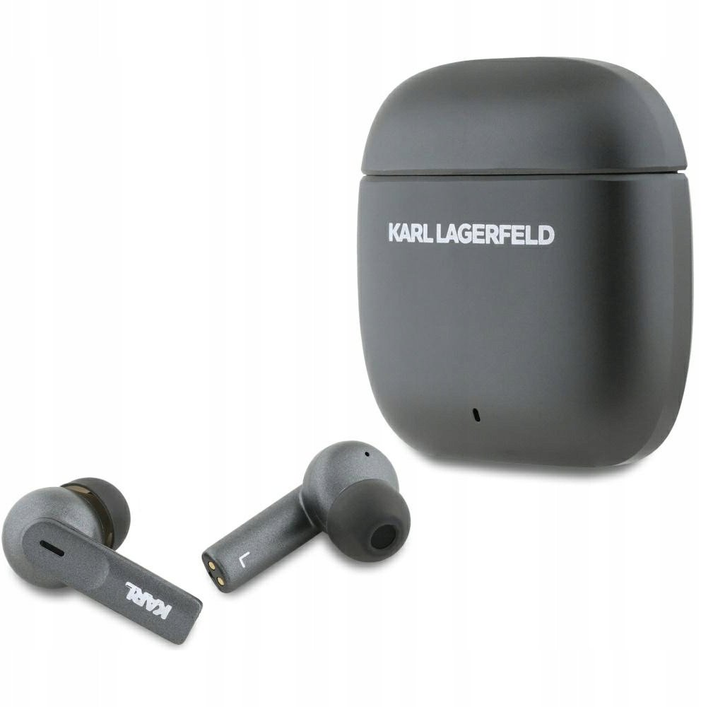 Bezprzewodowe słuchawki dokanałowe Karl Lagerfeld Metal Printed Logo TWS ANC/ENC Bluetooth 5.4 (czarne)