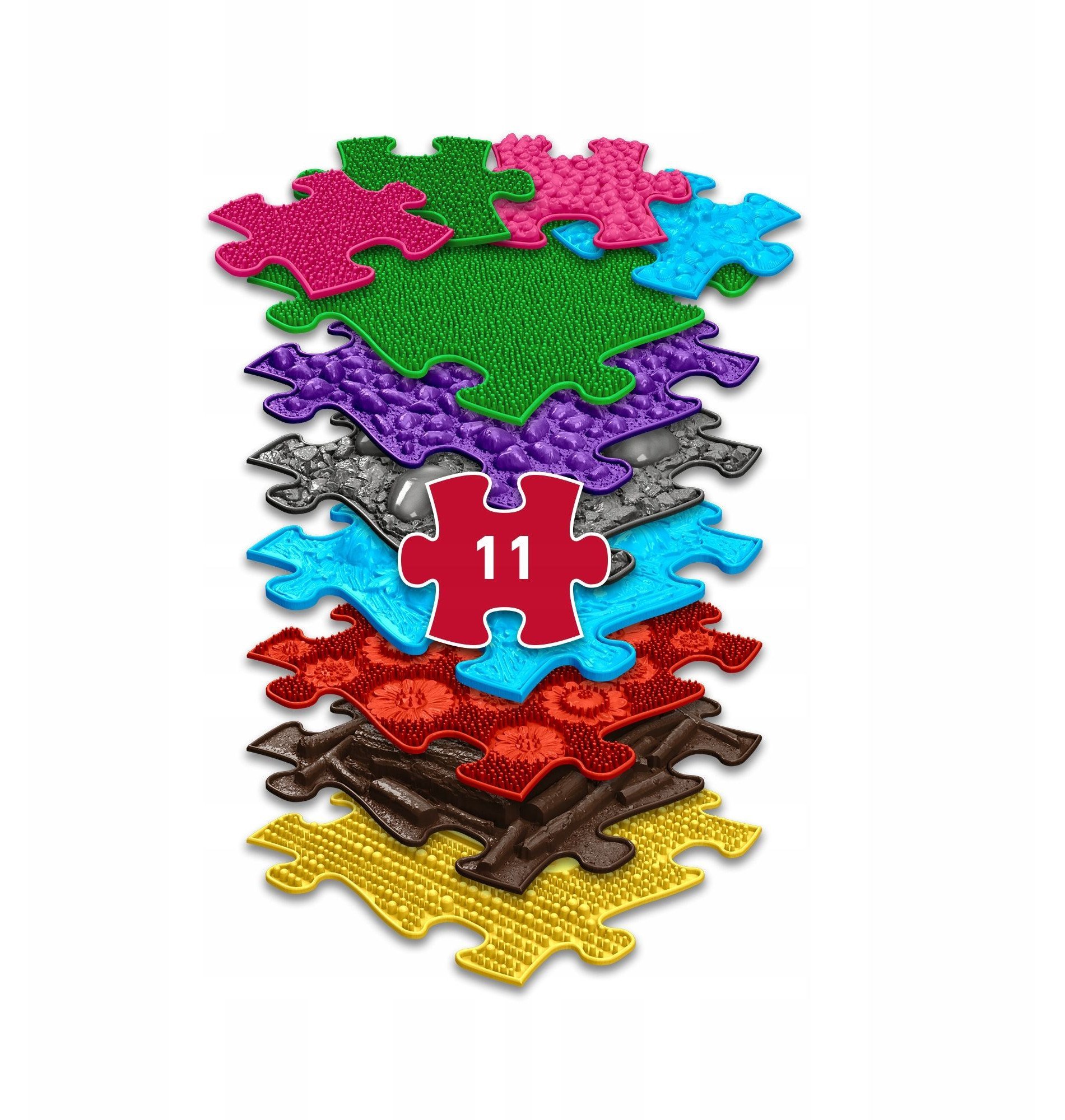 Mata Sensoryczna Ortopedyczna Zestaw 11w1 Medium 11 Puzzli Sensoryka Muffik / Mfk-021-01