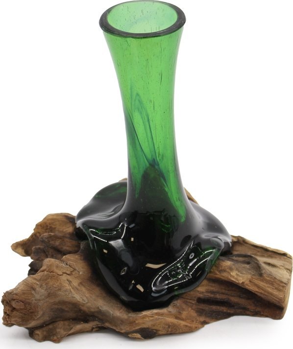 Belldeco Szkło Wtopione W Drewno - Wąski Wazon