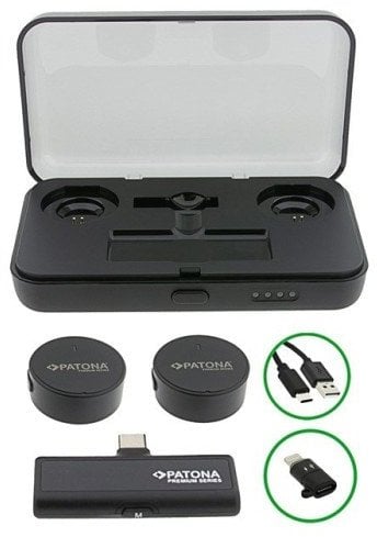 PATONA Premium Profesjonalny Zestaw Mikrofonów Krawatowych PTS-I91S z etui ładującym