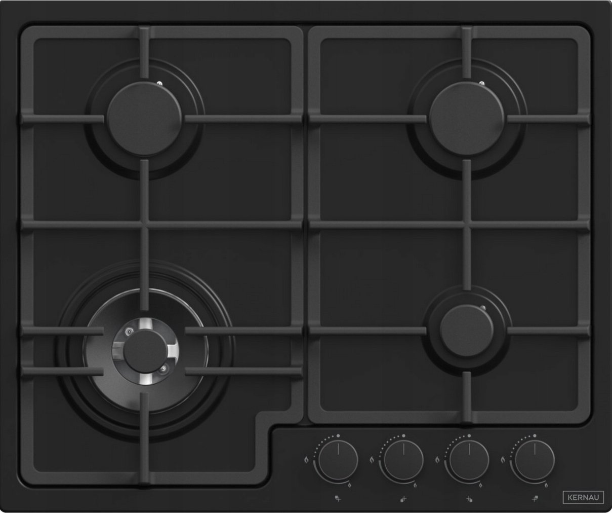 Płyta grzewcza Kernau Płyta gazowa Kernau KGH 6423 T CI Matt Black 61cm