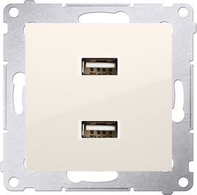 Kontakt-Simon Ładowarka 2xUSB 2.1A 5V/DC krem (DC2USB.01/41)