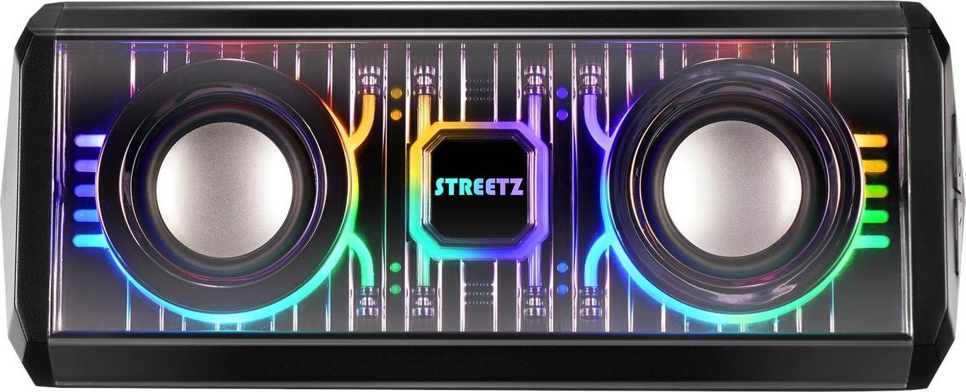 Permatoma bluetooth kolonėlė STREETZ su TWS ir LED šviesos efektais / 6612078 / S310-BLK