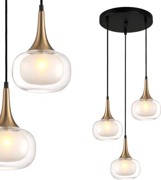 Lampa wisząca Italux Wisząca lampa salonowa Konila do przedpokoju mosiądz