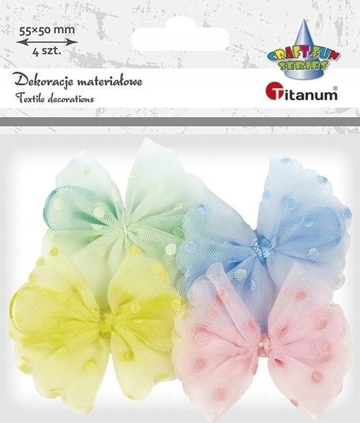 Titanum Aplikacje materiałowe kokardki 55x50mm 4szt