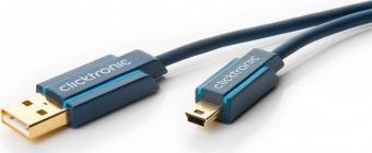 Kabel USB Clicktronic USB-A - miniUSB 1.8 m Niebieski (RB70127)