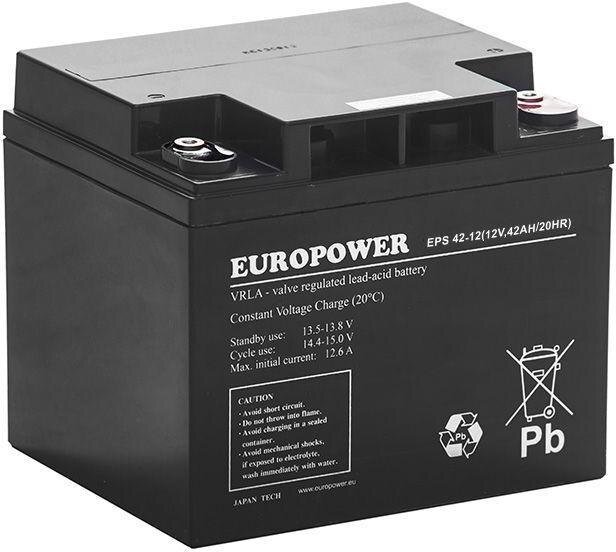 Europower Akumulator AGM serii EPS 12V 42Ah (Żywotność 8-12 lat)