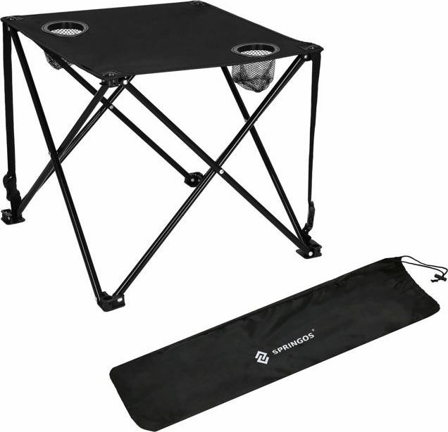 Springos Stolik kempingowy składany 46cm stół turystyczny czarny UNIWERSALNY