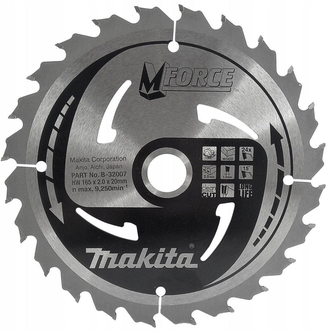 Makita Makita B-32007 M-FORCE Saw Blade 165x20x24Z