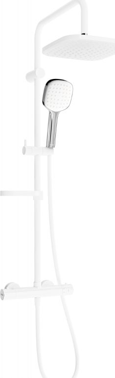 Zestaw prysznicowy Mexen Mexen KX33 zestaw prysznicowy natynkowy z deszczownicą i baterią termostatyczną, biały/chrom - 771503391-21