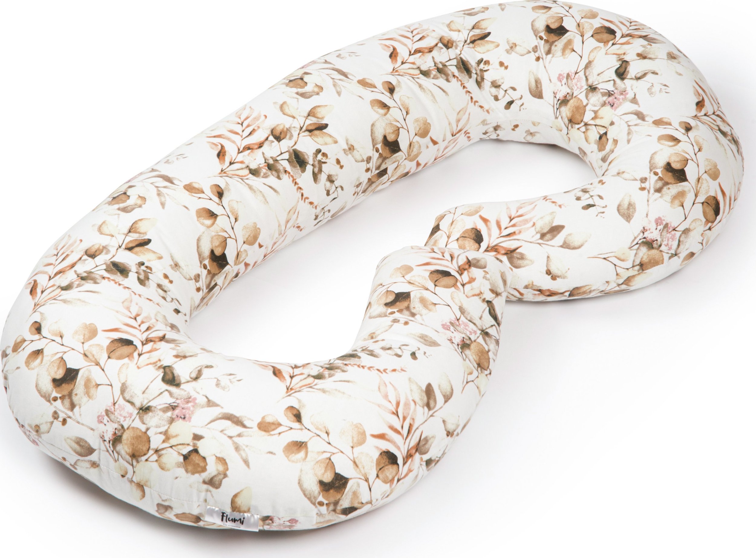Blomster Poduszka ciążowa typu C - kremowa w brązowe listki