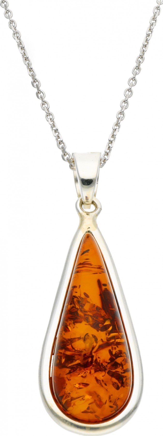 Rosanto Srebrna zawieszka z bursztynem w kształcie łezki 925