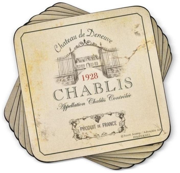 Podkładki pod kubek małe Francuskie Wina 6szt