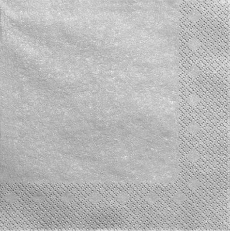 Party Deco Serwetki papierowe, srebrny metalizowany, 33x33 cm., 20 szt. uniwersalny