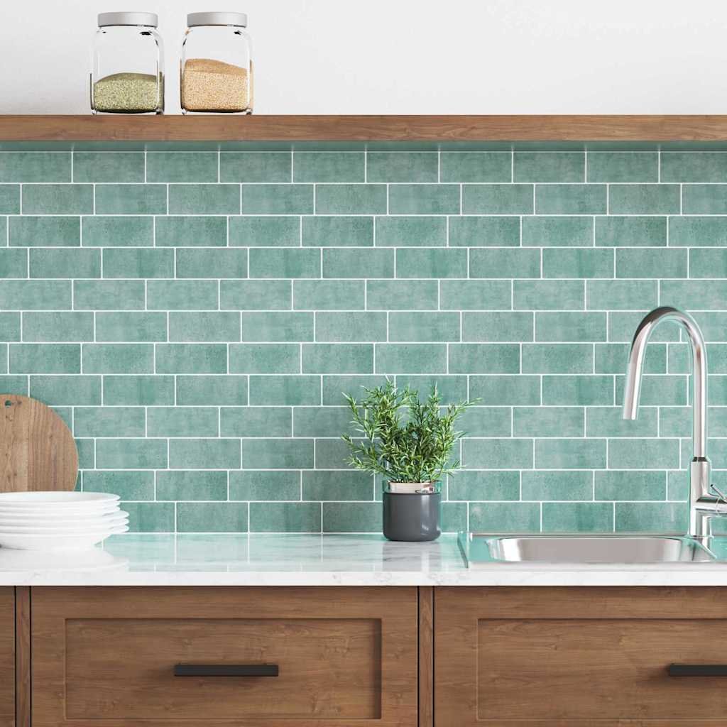 vidaXL Naklejki dekoracyjne 20 pcs Szary zielony 29,4 x 21,4 x 0,8 cm