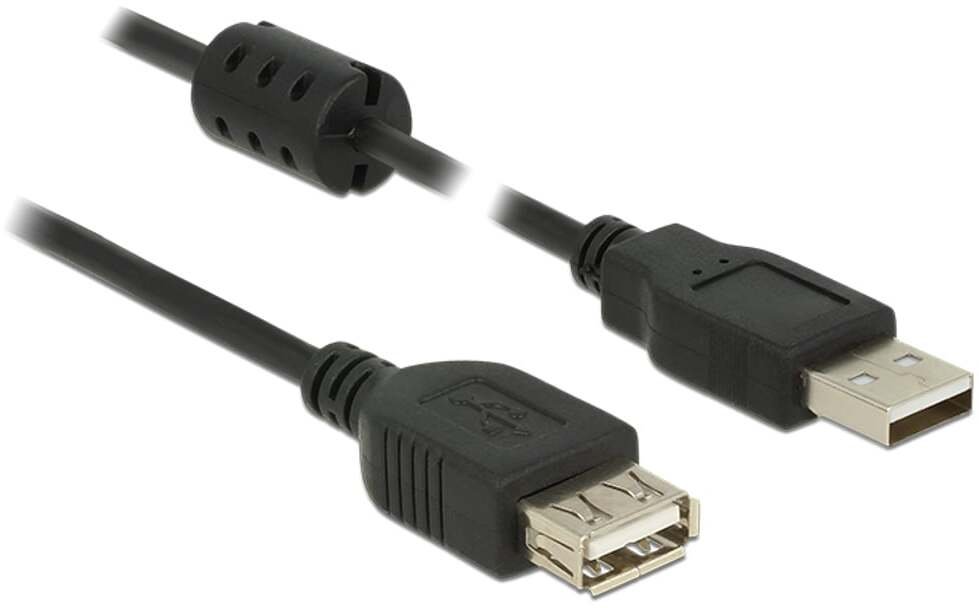 Kabel USB Delock 0.5m, 2xUSB 2.0-A kabel USB USB 2.0 0,5 m USB A czarny