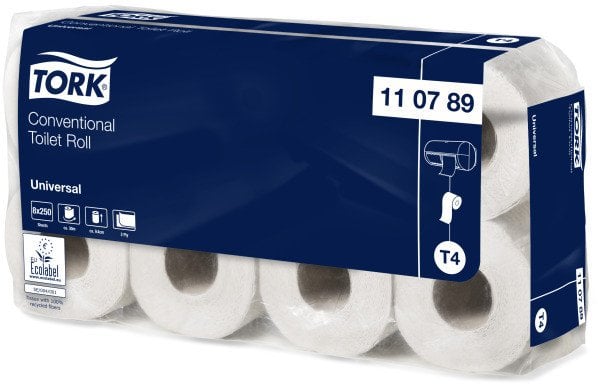 Tork - Papier toaletowy w rolkach, Universal - Biały
