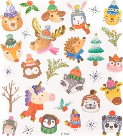DP Craft Naklejki Świąteczne Zwierzaki 29Szt