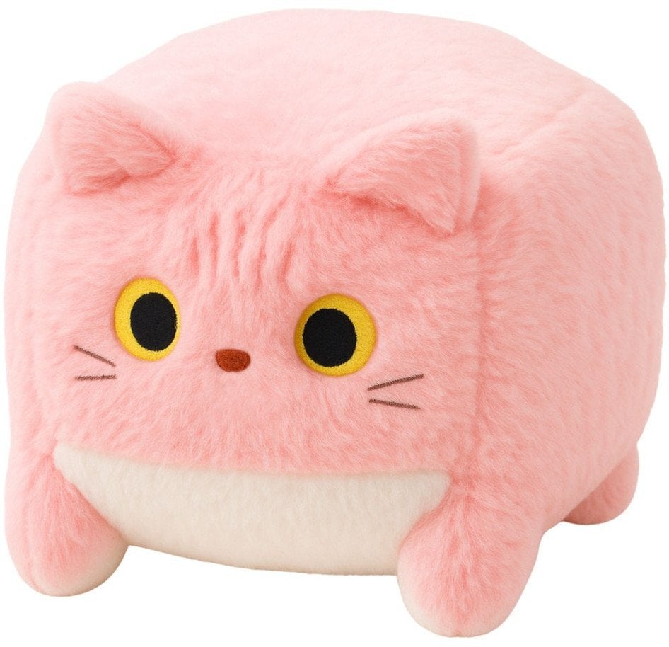 Pluszowa Maskotka Przytulanka Kot Kostka Różowy 18cm