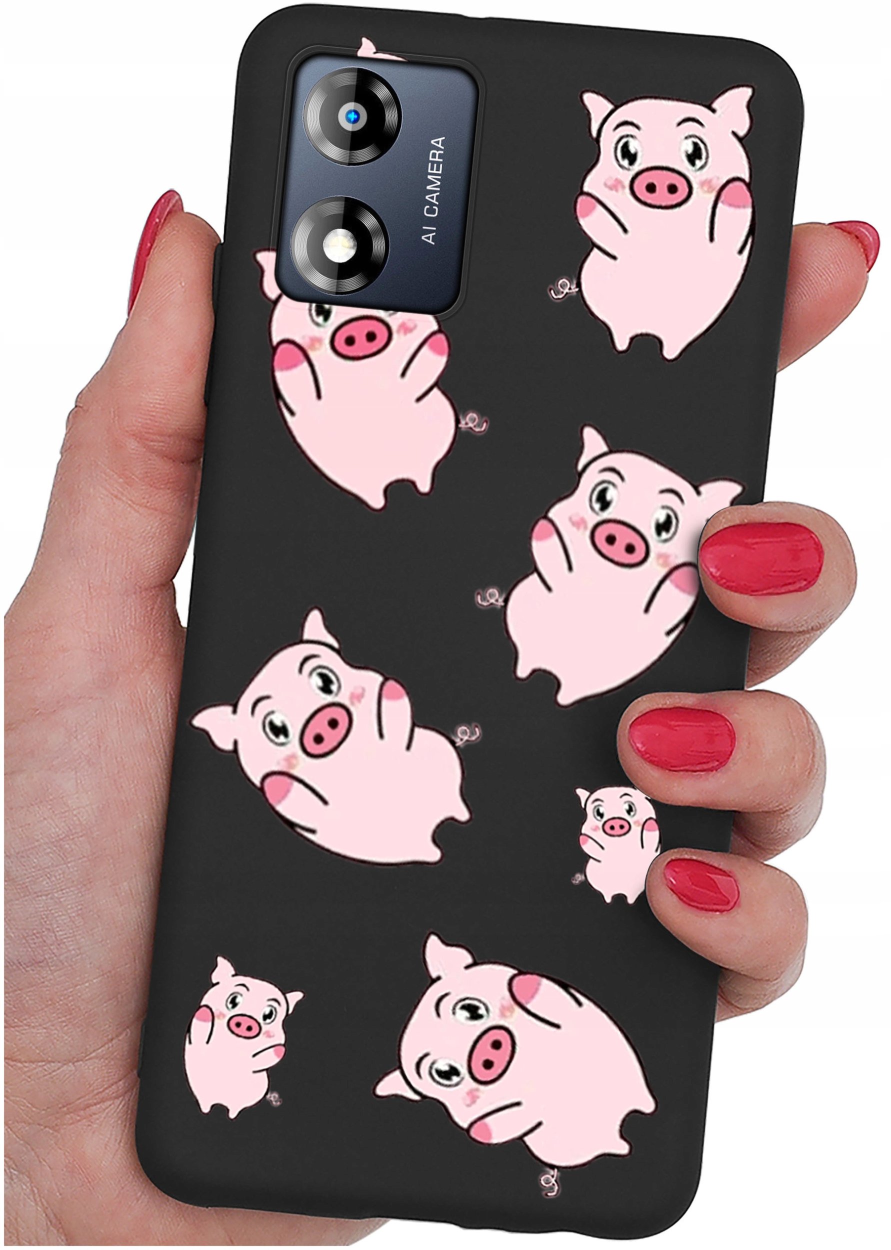 Etui do Motorola Moto E13 WZORY |SILIKONOWE MATT CASE + SZKŁO 9H