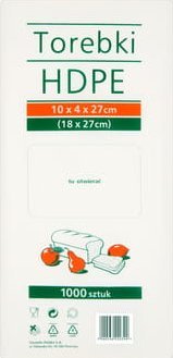 Torebki HDPE 10x4x27 cm (18x27 cm) 1000 sztuk [120|37]