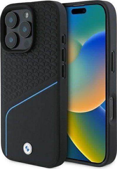 BMW BMW BMHMP16X23RDCLK iPhone 16 Pro Max 6.9" czarny/black hardcase Sign Leather Textured And Line MagSafe
