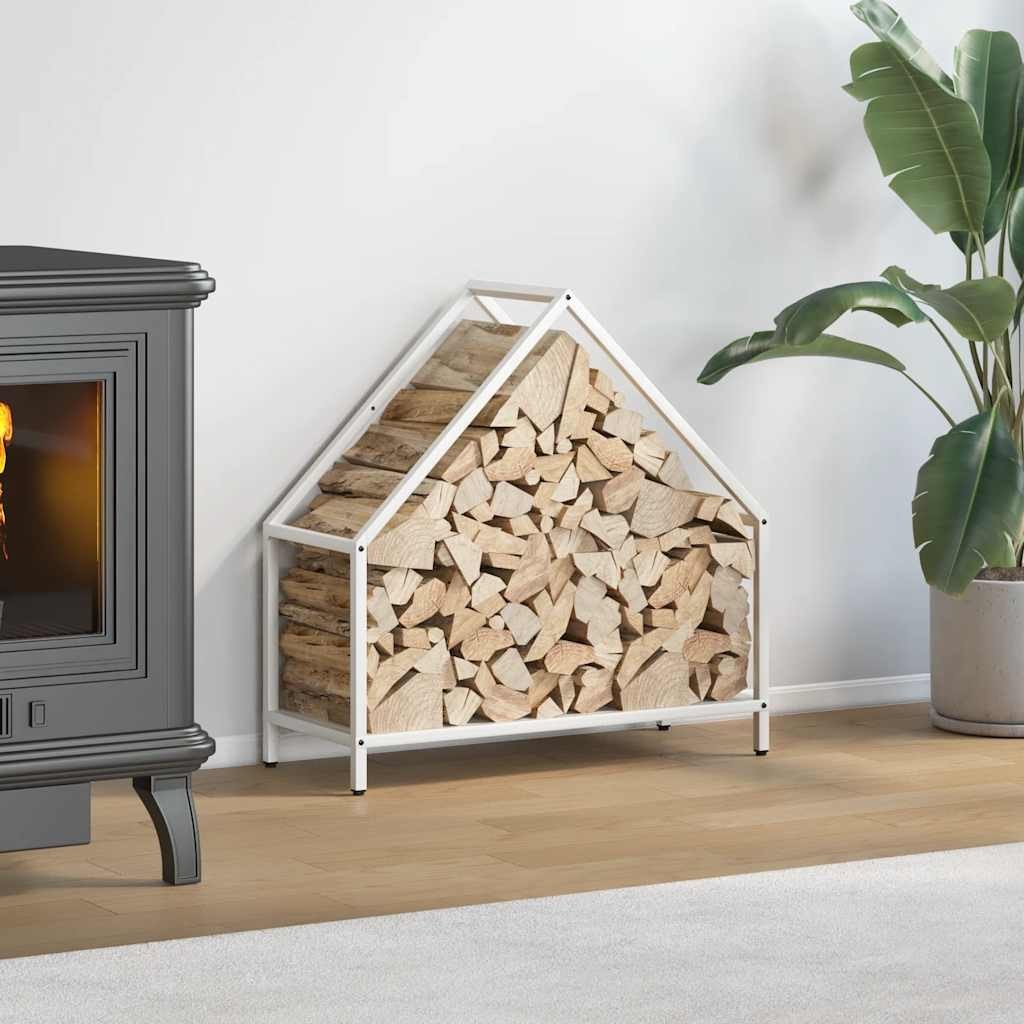 Drewutnia vidaXL Stojak na drewno opałowe biały 60x25x60 cm