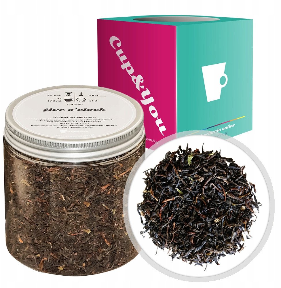 Herbata czarna FIVE O'CLOCK na prezent upominek - sypana liściasta herbata PREMIUM Cup&You