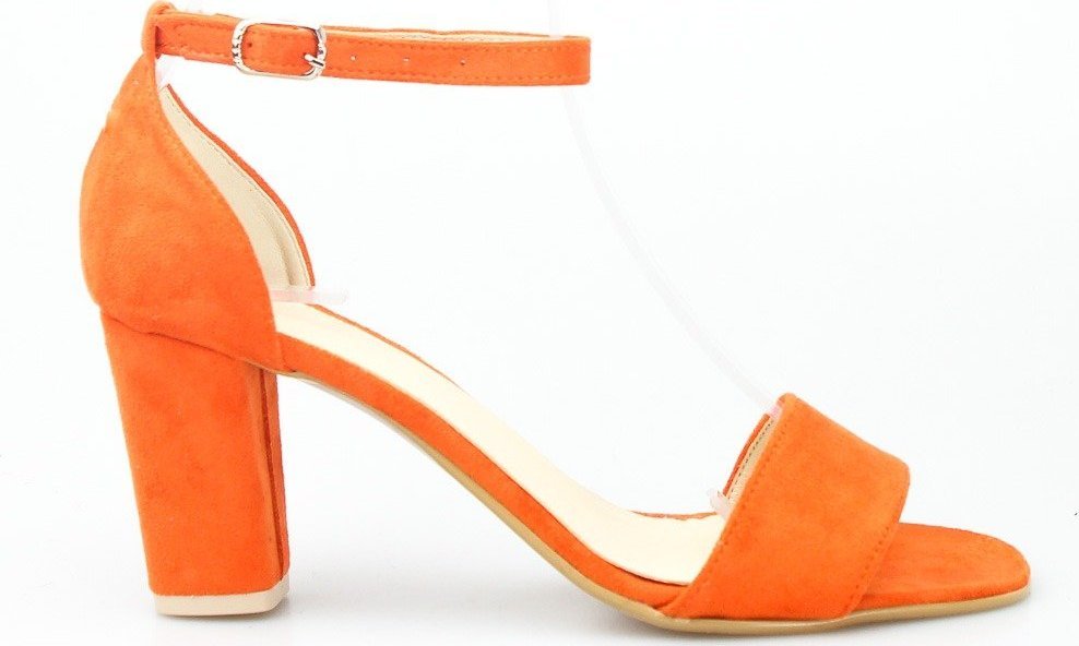 Optimo Sandały zamszowe na słupku pomarańczowe Optimo-40