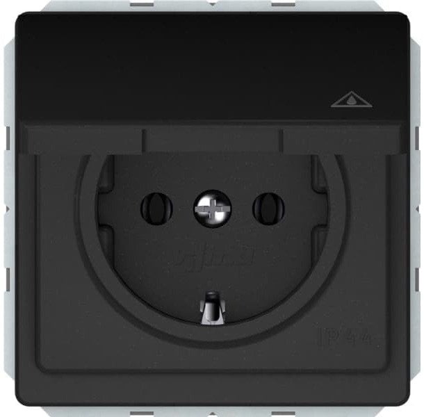 SOCKET RP16-003-02V GROUND BLACK IP44 ST