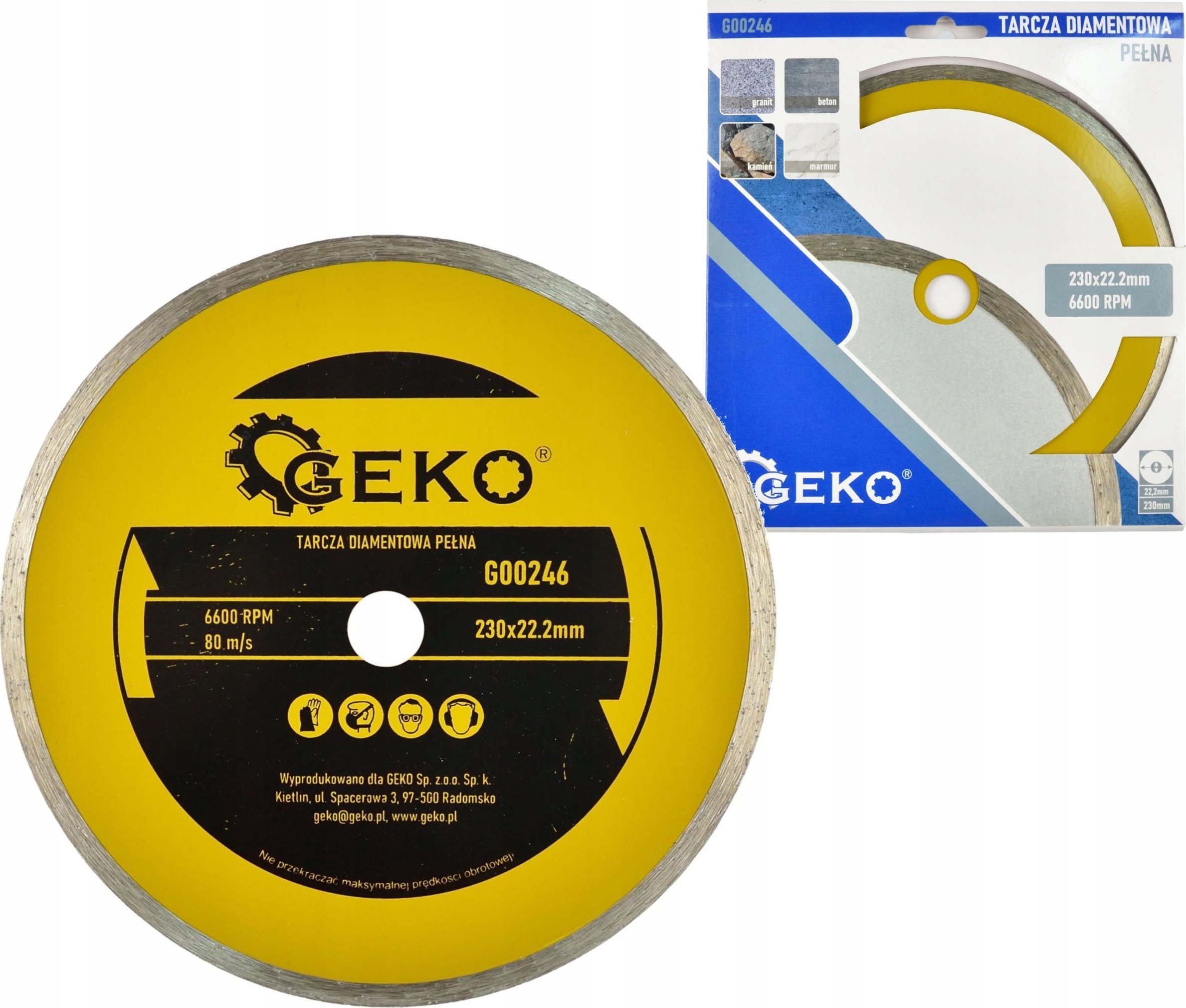 Geko Tarcza diam. 230mmx22,23 Pełna GEKO (25)