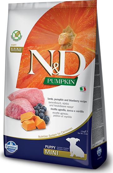 Farmina N&d gf pumpkin lamb&blueberry puppy mini 2,5 kg