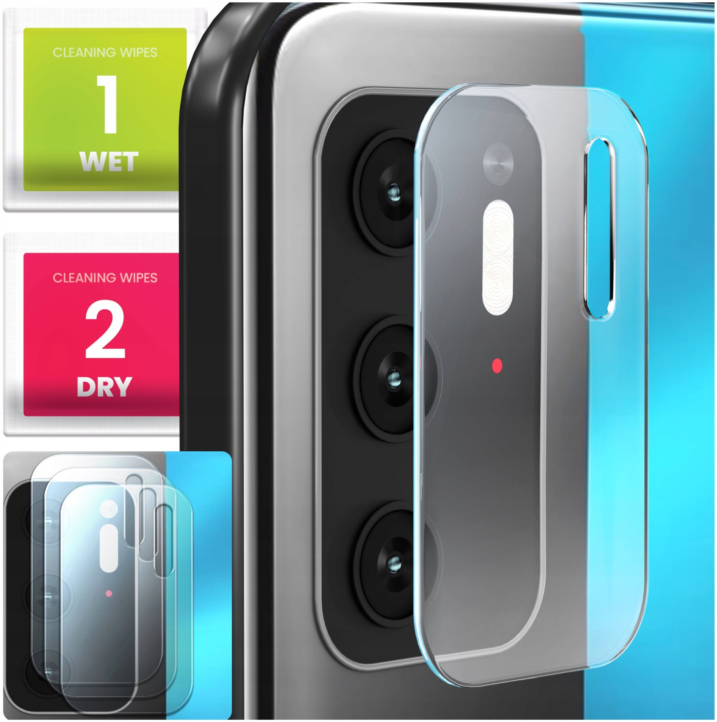 3-PAK Szkło Na Aparat Do Poco M3 Pro 4G / 5G (Hartowane, Na Obiektyw, 9H)